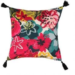 OSTARIA Housse De Coussin 40x40 Cm Fleurs - Rose