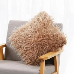 DENUOTOP Autre Décoration Pour Noël Taie D'oreiller En Fausse Fourrure Douce Et Longue Housse De Coussin Taie D'oreiller Moelleuse Avec Fermeture A Glissiere Cachee Pour La Decoration Interieure Lit Canape Chambre Voiture Taie D'oreiller Decorative 18x18 -France Coussin et housse de coussin Soldes Boutique 61019874 5