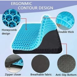 EINEMGELD Coussin De Siège En Gel Respirant Avec Revêtement Antidérapant Pour Aider à Soulager Les Maux De Dos, Utilisé Dans Les Voitures, Les Bureaux, Les Fauteuils Roulants 6 EINEMGELD Coussin De Siège En Gel Respirant Avec Revêtement Antidérapant Pour Aider à Soulager Les Maux De Dos, Utilisé Dans Les Voitures, Les Bureaux, Les Fauteuils Roulants -France Coussin et housse de coussin Soldes Boutique 61083841 3