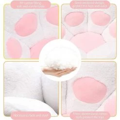 EINEMGELD Joli Coussin, Canapé Paresseux Canapé Paresseux Griffe De Chat, Coussin De Chaise De Bureau, Tapis De Sol, Coussin De Chaise De Bureau Griffe D'ours, Convient Pour Salle à Manger, Chambre, Chaise De Bureau Ou Canapé (blanc) -France Coussin et housse de coussin Soldes Boutique 61084156 4