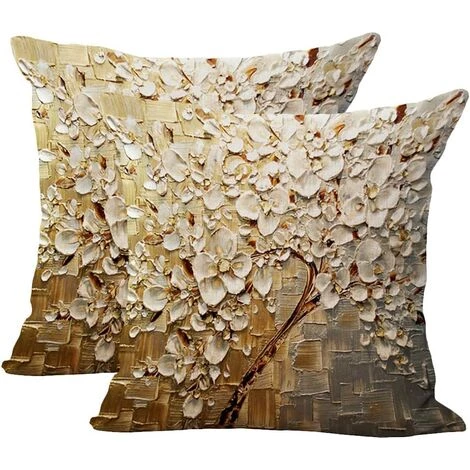 BEARSU Housse De Coussin Fleur Arbres Motif Taie D'oreiller Pour Canapé Maison Salon Chambre Décoration D'intérieur, 45x45cm, Ensemble De 2 Pièces(Café Fleur) 1 BEARSU Housse De Coussin Fleur Arbres Motif Taie D'oreiller Pour Canapé Maison Salon Chambre Décoration D'intérieur, 45x45cm, Ensemble De 2 Pièces(Café Fleur)