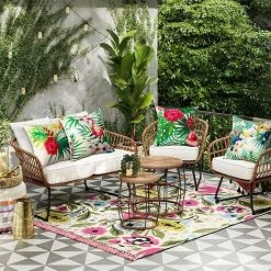 BEARSU Extérieur Housse De Coussin, Lot De 4 Imperméable Plantes Et Fleurs Tropicales Et Oiseaux Motif Canapé Taie D'oreiller Pour Patio Jardin Salon Chambre Décoration, 45x45cm 9 BEARSU Extérieur Housse De Coussin, Lot De 4 Imperméable Plantes Et Fleurs Tropicales Et Oiseaux Motif Canapé Taie D'oreiller Pour Patio Jardin Salon Chambre Décoration, 45x45cm -France Coussin et housse de coussin Soldes Boutique 61210591 5