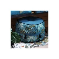 LOVELY CASA Coussin De Sol Grande Hauteur (H30 Cm) Keyra Bleu