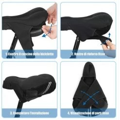 ALMI Vélo Selle Housse, Couvre Selle Gel, Housse De Selle De Vélo, Coussin De Selle Pour Vélo En Silicone, Housse Selle Respirant Et Confortable Avec Couverture Étanche, Montagne, Vélo De Route -France Coussin et housse de coussin Soldes Boutique 61244599 3