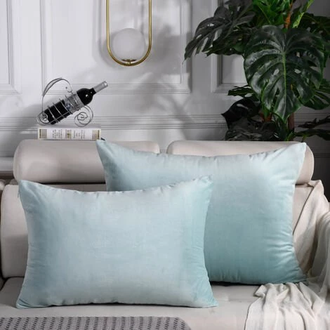 LITZEE Housse De Coussin, Lot De 2, Housses De Coussin Décoratives Carrées En Velours Doux Solide, Housses De Coussin Euro Pour Ferme, Canapé, Intérieur Et Extérieur, 30 X 50 Cm,Vert 1 LITZEE Housse De Coussin, Lot De 2, Housses De Coussin Décoratives Carrées En Velours Doux Solide, Housses De Coussin Euro Pour Ferme, Canapé, Intérieur Et Extérieur, 30 X 50 Cm,Vert