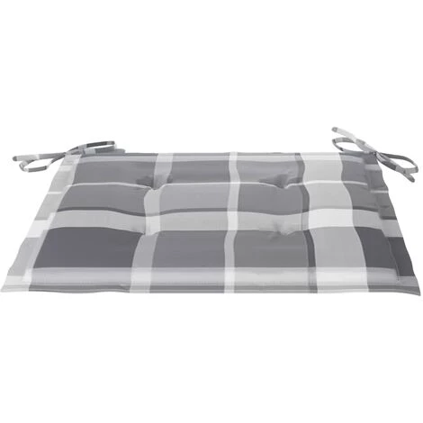 FIMEI Coussins De Chaise De Jardin 4pcs Carreaux Gris 50x50x3cm Tissu 3 FIMEI Coussins De Chaise De Jardin 4pcs Carreaux Gris 50x50x3cm Tissu – Image 3
