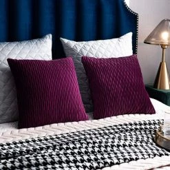 LYCXAMES 45 Cm X 45 Cm Violet Taies D'oreiller: 2 Pack Original Rayé Velours Carré Housse De Coussin Décoratif Pour Canapé De Chambre 9 LYCXAMES 45 Cm X 45 Cm Violet Taies D'oreiller: 2 Pack Original Rayé Velours Carré Housse De Coussin Décoratif Pour Canapé De Chambre -France Coussin et housse de coussin Soldes Boutique 61508001 5