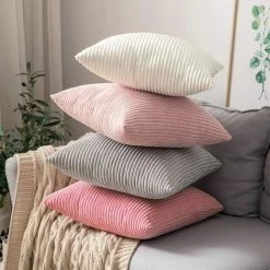 LYCXAMES Lot De 2 Decorative Housse De Coussin En Velours Côtelé Canapé Taie D'oreiller Douce Pour Maison Salon Chambre 45x45cm Rose 7 LYCXAMES Lot De 2 Decorative Housse De Coussin En Velours Côtelé Canapé Taie D'oreiller Douce Pour Maison Salon Chambre 45x45cm Rose -France Coussin et housse de coussin Soldes Boutique 61511655 4