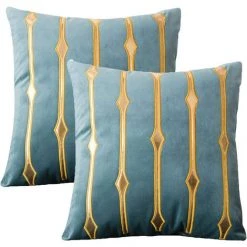 LYCXAMES Velet Tangjin Housse De Coussin Carrée Décorative Avec Fermeture éclair Dissimulée 45 X 45 Cm Cyan