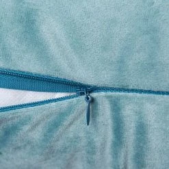 LYCXAMES Velet Tangjin Housse De Coussin Carrée Décorative Avec Fermeture éclair Dissimulée 45 X 45 Cm Cyan -France Coussin et housse de coussin Soldes Boutique 61511724 4