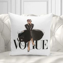 ROSIER Lot De 4 Housses De Coussin Tendance Pour Femme - Décoration De Chambre De Fille - Fleurs Roses - Art Moderne - Parfum - Sacs à Main - Talons Hauts - 45,7 X 45,7 Cm——VEBTles -France Coussin et housse de coussin Soldes Boutique 61662193 5