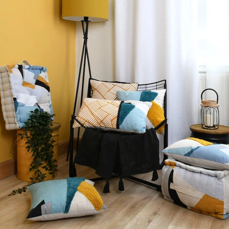 RETRO Collection Quadro Bleu - Coussin Pouf De Sol 2 RETRO Collection Quadro Bleu - Coussin Pouf De Sol – Image 2