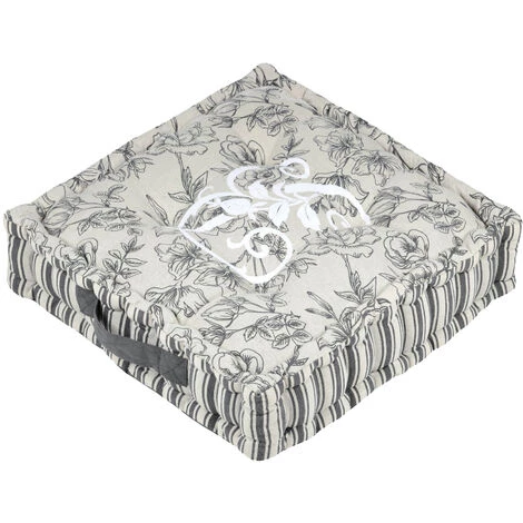 RETRO Coussin De Sol En Coton - Bonnie Ecru 1 RETRO Coussin De Sol En Coton - Bonnie Ecru