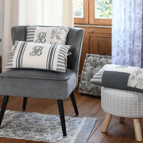 RETRO Coussin De Sol En Coton - Bonnie Ecru 2 RETRO Coussin De Sol En Coton - Bonnie Ecru – Image 2