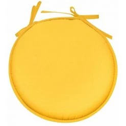 RETRO Galette De Chaise Jaune Ronde En Polyester