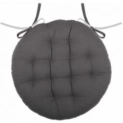 LOVELY CASA Gris Perle - Coussin De Chaise Ronde Réversible 38 Cm -France Coussin et housse de coussin Soldes Boutique 62072683 3