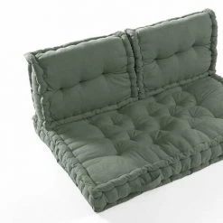 ACTOME Lot Matelas Palette Avec 2 Dossiers Kala Romarin - Vert 4 ACTOME Lot Matelas Palette Avec 2 Dossiers Kala Romarin - Vert -France Coussin et housse de coussin Soldes Boutique 62527432 2