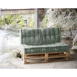 ACTOME Lot Matelas Palette Avec 2 Dossiers Kala Romarin - Vert 5 ACTOME Lot Matelas Palette Avec 2 Dossiers Kala Romarin - Vert -France Coussin et housse de coussin Soldes Boutique 62527432 3