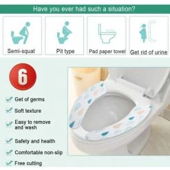 PREMIER Siège De Toilette Rembourré Pour L'hiver Coussin En Velours Autocollant De WC Couvre-Toilette Accessoires De Salle De Bain Lavable Et Universel Siège De Toilette -France Coussin et housse de coussin Soldes Boutique 63624726 5