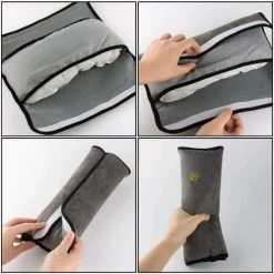 PERLE RARE 2Pcs Siège Enfant Kid Véhicules De Ceinture Harnais D'épaule Auto Voiture Coussin Ceinture De Sécurité Amovible Lavable Et Pratique (gris & Bleu) -France Coussin et housse de coussin Soldes Boutique 63732553 4