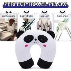PERLE RARE Oreiller De Voyage Enfant Joli Coussin De Cou, Lavable Coussin De Voyage Oreiller Cervical Doux, Oreiller De Sommeil De Voyage Pour Siège De Voiture Avion (Panda) -France Coussin et housse de coussin Soldes Boutique 63733407 4