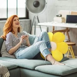 PERLE RARE Oreiller Pour Canapé-lit/sol/chambre - 50 Cm - Jaune -France Coussin et housse de coussin Soldes Boutique 63735381 3