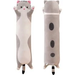 PERLE RARE Coussin Doux Pour Chat - En Peluche - Long Throw - En Coton - Pour Enfants Et Petite Amie - Gris - 50 Cm