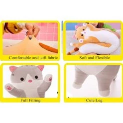 PERLE RARE Coussin Doux Pour Chat - En Peluche - Long Throw - En Coton - Pour Enfants Et Petite Amie - Gris - 50 Cm -France Coussin et housse de coussin Soldes Boutique 63735427 3