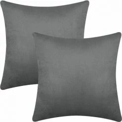 SINCèREETALI Lot De 4 Taies D'oreiller De Coussin, Taies D'oreiller Décoratives Grises, Oreiller De Canapé Gris Uni, Taies D'oreiller En Velours Doux, Housses De Coussin Carrées Pour Chaise De Canapé-lit, 45,72 X 45,72 Cm