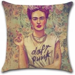 SINCèREETALI 4pcs Taie D'oreiller Polyester Lin Taie D'oreiller Housse De Coussin De Voiture Pour Canapé-lit Décor à La Maison Ensemble, 45 X 45 Cm (autoportrait Féminin) -France Coussin et housse de coussin Soldes Boutique 63816880 4