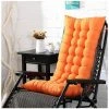 SINCèREETALI Coussin Chaise Longue De Jardin, Coussin Dossier Chaise Jardin, Coussin Exterieur De Chaise Bercante / Chaise à Bascule, Coussinets De Chaise Ber?ante Avec Attaches, Orange, 48x125x8cm(18.9x49x3.2 Inch)