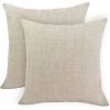 HEGUYEY Lot De 2 Housse De Coussin En Coton Et Lin Canapé Maison Decor Taies D'oreiller Décoratives Classic Housse De Coussin Pour Maison Salon Chambre Lit 40 * 40cm Beige