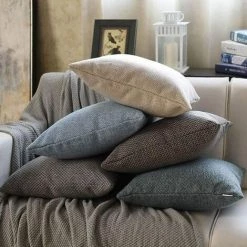 HEGUYEY Lot De 2 Housse De Coussin En Coton Et Lin Canapé Maison Decor Taies D'oreiller Décoratives Classic Housse De Coussin Pour Maison Salon Chambre Lit 40 * 40cm Beige -France Coussin et housse de coussin Soldes Boutique 63862272 3