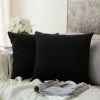 HEGUYEY Lot De 2 Housses De Coussins En Velours Décoratif Canapé Taie D'oreiller Super Lisse Doux Confortable Decoration Maison Salon Chambre Pour Canapé 45X45CM Noir