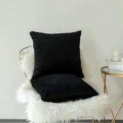 HEGUYEY Lot De 2 Housses De Coussins En Velours Décoratif Canapé Taie D'oreiller Super Lisse Doux Confortable Decoration Maison Salon Chambre Pour Canapé 45X45CM Noir 6 HEGUYEY Lot De 2 Housses De Coussins En Velours Décoratif Canapé Taie D'oreiller Super Lisse Doux Confortable Decoration Maison Salon Chambre Pour Canapé 45X45CM Noir -France Coussin et housse de coussin Soldes Boutique 63862397 3