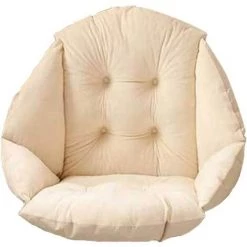 EINEMGELD Coussin De Chaise Avec Dossier Siège Coquille Fauteuil Velours Douillet Elastique Impermeable Pour Chaise En Rotin Paille Jardin Beige 40 * 40 * 48cm