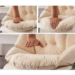 EINEMGELD Coussin De Chaise Avec Dossier Siège Coquille Fauteuil Velours Douillet Elastique Impermeable Pour Chaise En Rotin Paille Jardin Beige 40 * 40 * 48cm -France Coussin et housse de coussin Soldes Boutique 63874874 3