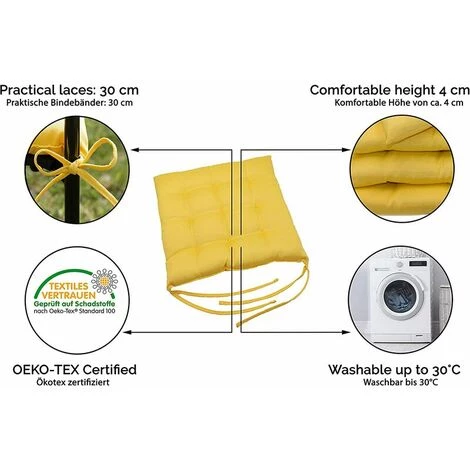 GroupM Jaune Maïs 40*40㎝ Canapé étudiant Coussin épaissi Salle à Manger Coussin De Chaise 2 GroupM Jaune Maïs 40*40㎝ Canapé étudiant Coussin épaissi Salle à Manger Coussin De Chaise – Image 2