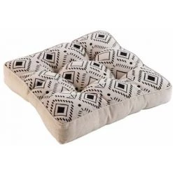 Paris Prix - Coussin De Sol Imprimé "nalika" 40x40cm Naturel