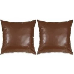 DECKON Jeu De Coussin 2 Pcs PU 45 X 45 Cm Marron -France Coussin et housse de coussin Soldes Boutique 63951512 4