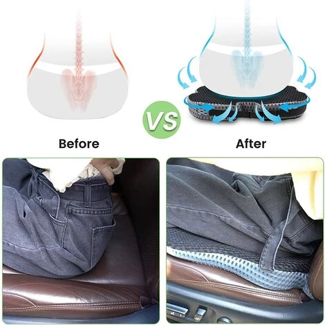 PERLE RARE Coussin De Siège Pour Siège De Voiture, Coussin De Siège Orthopédique, Soulagement Pour Les Jambes, Les Fesses, Pour Les Personnes De Petite Taille Qui Conduisent, Mousse à Mémoire Ergonomique. 3 PERLE RARE Coussin De Siège Pour Siège De Voiture, Coussin De Siège Orthopédique, Soulagement Pour Les Jambes, Les Fesses, Pour Les Personnes De Petite Taille Qui Conduisent, Mousse à Mémoire Ergonomique. – Image 3