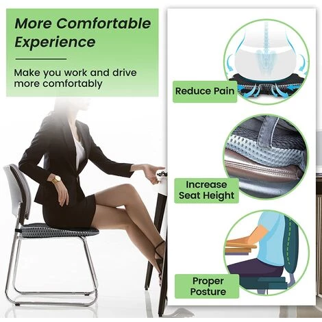 PERLE RARE Coussin De Siège Pour Siège De Voiture, Coussin De Siège Orthopédique, Soulagement Pour Les Jambes, Les Fesses, Pour Les Personnes De Petite Taille Qui Conduisent, Mousse à Mémoire Ergonomique. 4 PERLE RARE Coussin De Siège Pour Siège De Voiture, Coussin De Siège Orthopédique, Soulagement Pour Les Jambes, Les Fesses, Pour Les Personnes De Petite Taille Qui Conduisent, Mousse à Mémoire Ergonomique. – Image 4