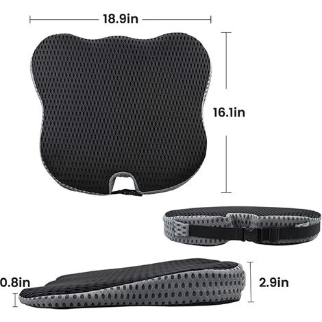 PERLE RARE Coussin De Siège Pour Siège De Voiture, Coussin De Siège Orthopédique, Soulagement Pour Les Jambes, Les Fesses, Pour Les Personnes De Petite Taille Qui Conduisent, Mousse à Mémoire Ergonomique. 5 PERLE RARE Coussin De Siège Pour Siège De Voiture, Coussin De Siège Orthopédique, Soulagement Pour Les Jambes, Les Fesses, Pour Les Personnes De Petite Taille Qui Conduisent, Mousse à Mémoire Ergonomique. – Image 5