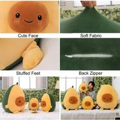 PERLE RARE Avocat En Peluche Mignon Avocat étreignant Oreiller Alimentaire En Forme De Fruits En Peluche Poupée Jouet Coussin Doux (30cm/11.81in) -France Coussin et housse de coussin Soldes Boutique 63959233 4
