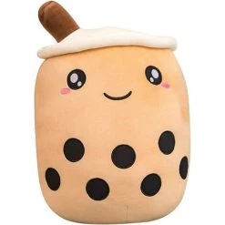 PERLE RARE Jouet En Peluche, Oreiller En Peluche De Thé à Bulles,Coussin Décoratif En Peluche, Mignon Peluche Poupée Souple Jouets Coussin Potelés Cadeau Étreindre Oreiller Peluche Doux Enfants Coussin