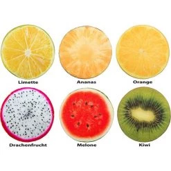 CLEGGFR Galette De Chaise Ronde Coussin Décoratif Tranche/rondelle De Fruit Décor De Chaise Pouf Décoration - Dimensions: Env. Diam. 40 X H.4 Cm - Kiwi LO-Ron -France Coussin et housse de coussin Soldes Boutique 64087429 4