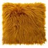 HOMEMAISON Coussin En Fourrure à Poils Longs Ocre 40 X 40 Cm - Ocre