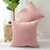 BAICCCF Coussin Et Housse De Coussin Lot De 2 Housses De Coussin Carrées Décoratives En Velours Côtelé Rose Pêche à Rayures, Décorations Pour Canapé, Canapé-lit, Chaise 45 X 45 Cm - Rose Pêche