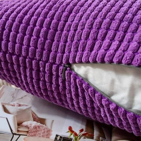 BAICCCF Coussin Et Housse De Coussin Granules Violet Lot De 2, Velours Côtelé Doux Décoratif Carré Housse De Coussin Housses De Coussin Taie D'Oreiller, Décorations De Maison Pour Canapé Canapé Lit Chaise 45x45 Cm - Violet 2 BAICCCF Coussin Et Housse De Coussin Granules Violet Lot De 2, Velours Côtelé Doux Décoratif Carré Housse De Coussin Housses De Coussin Taie D'Oreiller, Décorations De Maison Pour Canapé Canapé Lit Chaise 45x45 Cm - Violet â Image 2