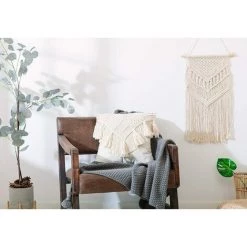 BAICCCF Coussin Et Housse De Coussin Housses De Coussin Crème, Taie De Coussin En Macramé, Housse De Coussin Tissée Boho Pour Lit, Canapé, Banc, Voiture, Décoration D'intérieur, Taies D'oreiller Carrées Confortables Avec Glands, Lot De 2 Taies D'oreiller Décorati -France Coussin et housse de coussin Soldes Boutique 64107293 5